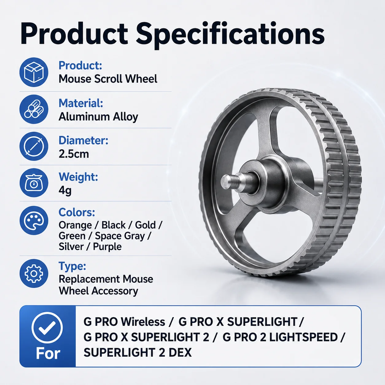 Aluminum Alloy Mouse Scroll Wh - огляд і ціна Logitech Mouse G Pro X Superlight