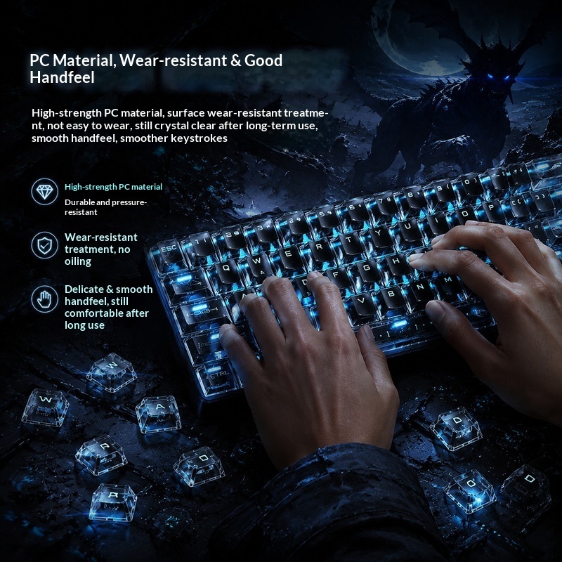 Transparent Backlit Keycaps OE - огляд і ціна Gaming Accessories Aesthetic